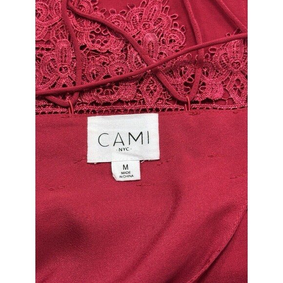 Cami NYC Charley Top Red Medium Lace Up Back Spaghetti Straps Tank Camisole - Picture 5 of 12